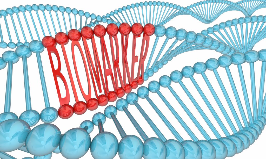 DNA Strang mit Biomarker