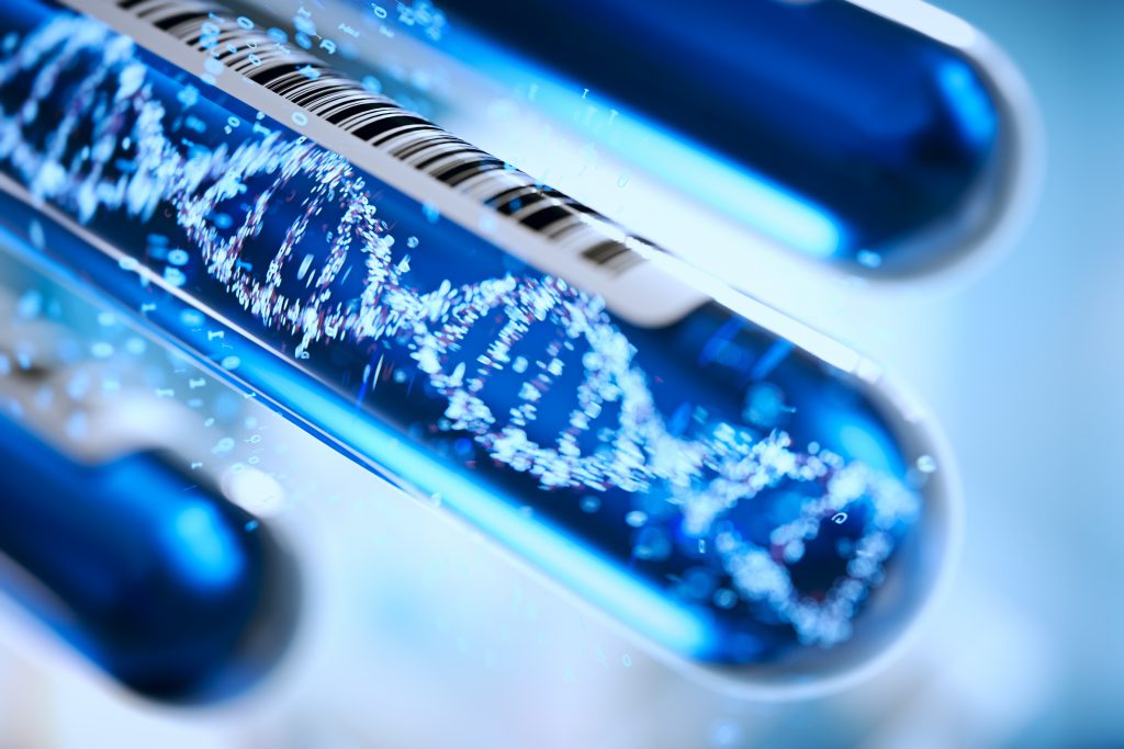 DNA-Strang in Reagenzröhrchen